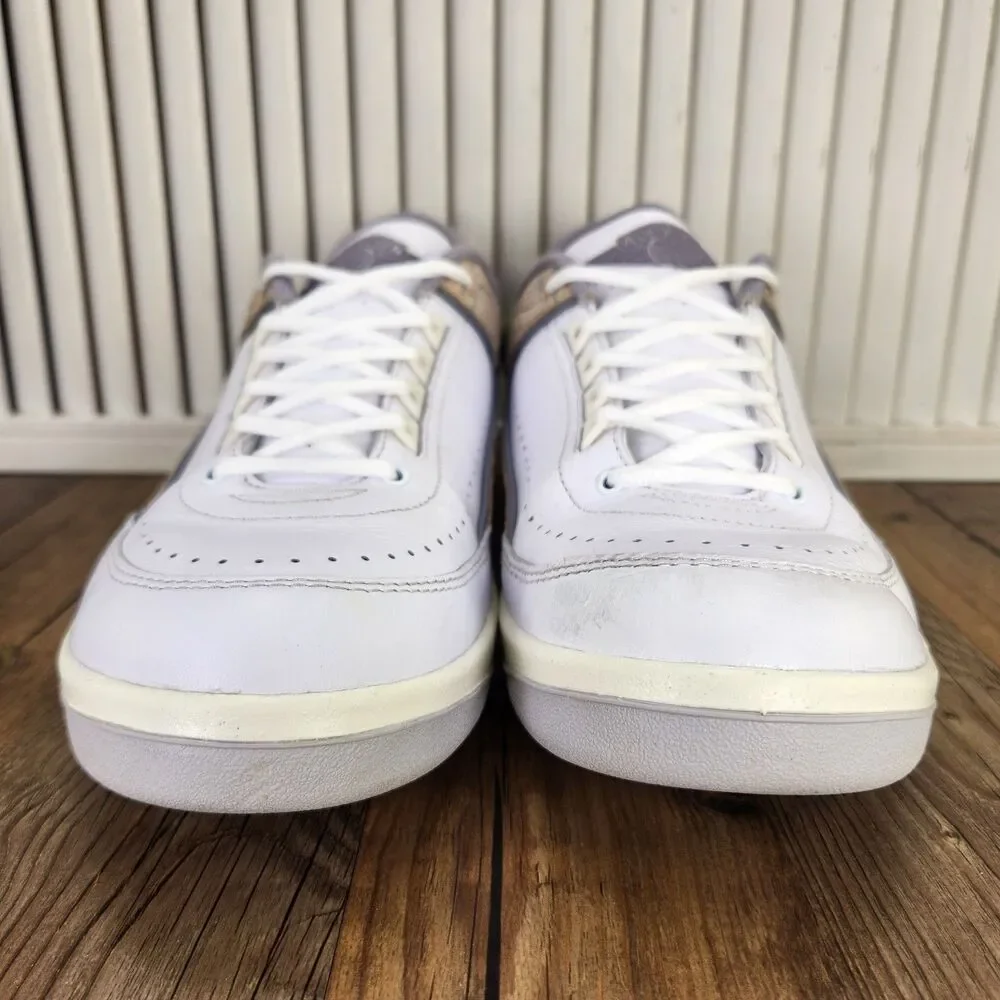 Nike Air Jordan 2 Retro Low Sneakers Mens Sz 11.5 White Python Shoes DV9956-100